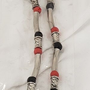 Jewelry - Unisex Necklace Silver, Red & Black Jewelry - Unisex Necklace Silver, Red & Black